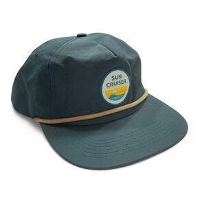 Sun Cruiser Teal Snapback Hat with Tan Rope